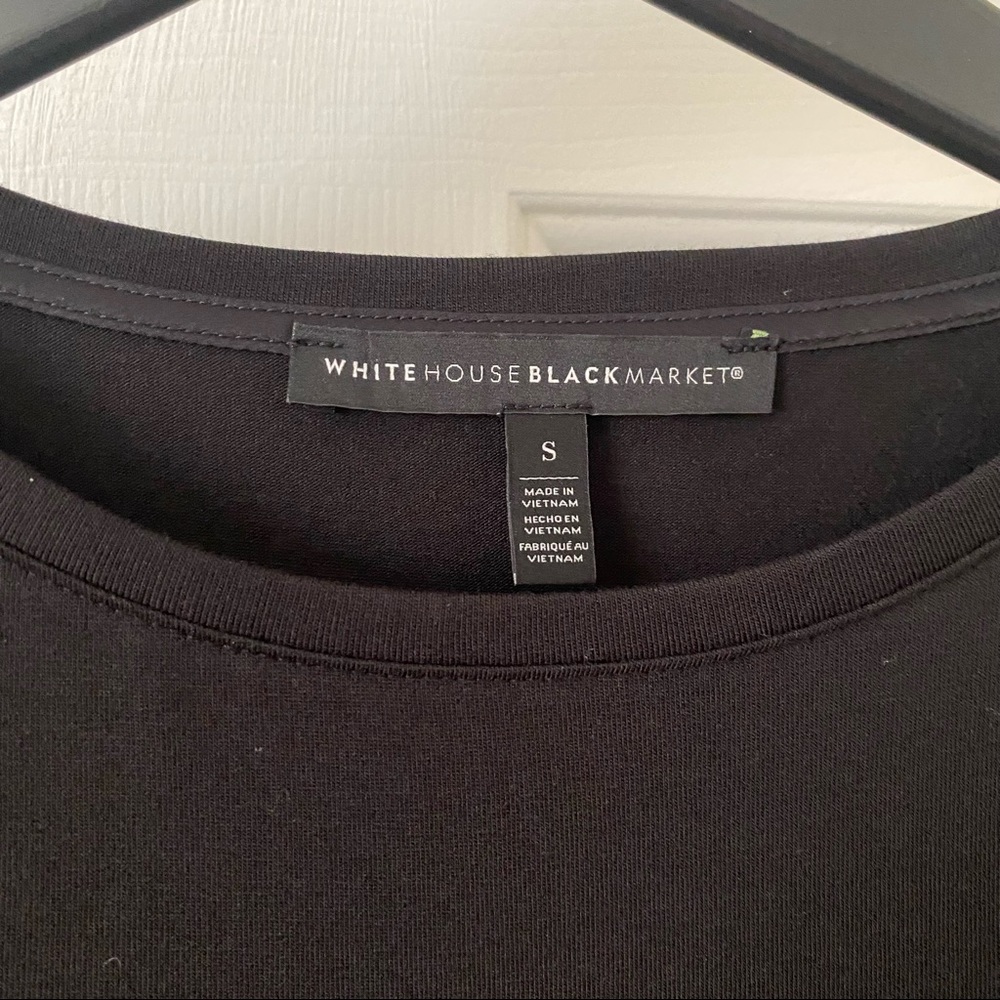 White House Black Market Black Ruffle Top NWOT - Picture 4 of 4